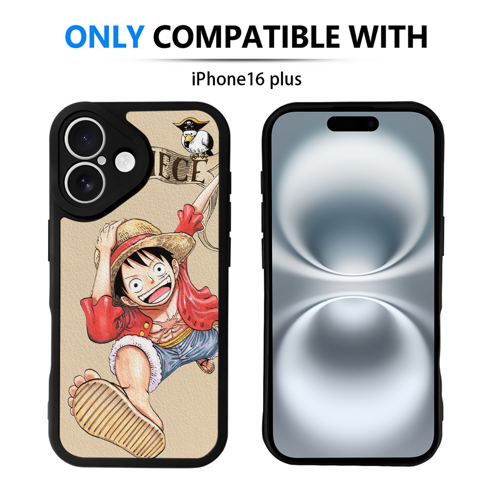 （画像用） ワンピース ONE PIECE 【iPhone 16シリーズ対応】シリコンスマホケース（レザー調） 材質：シリコン